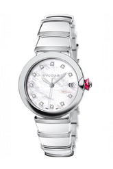 Bvlgari Lvcea Stainless Steel Case 36Mm White Mother-Of-Pearl Dial Bracelet Watch Lu36Wssd/11